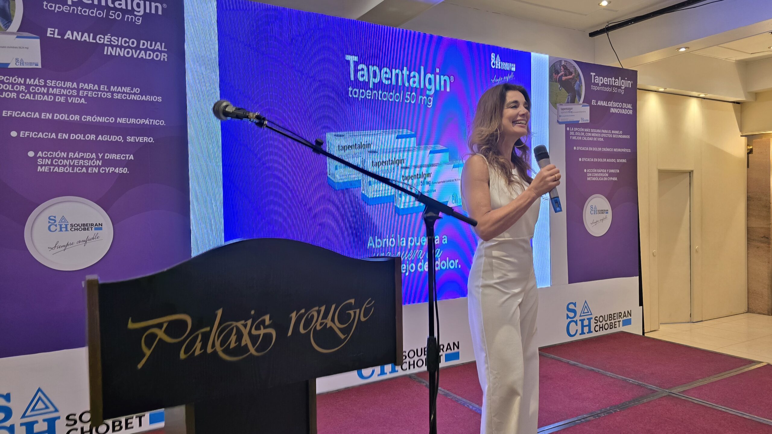 Verónica Varano condujo la presentación de Tapentaglin, un novedoso analgésico 1