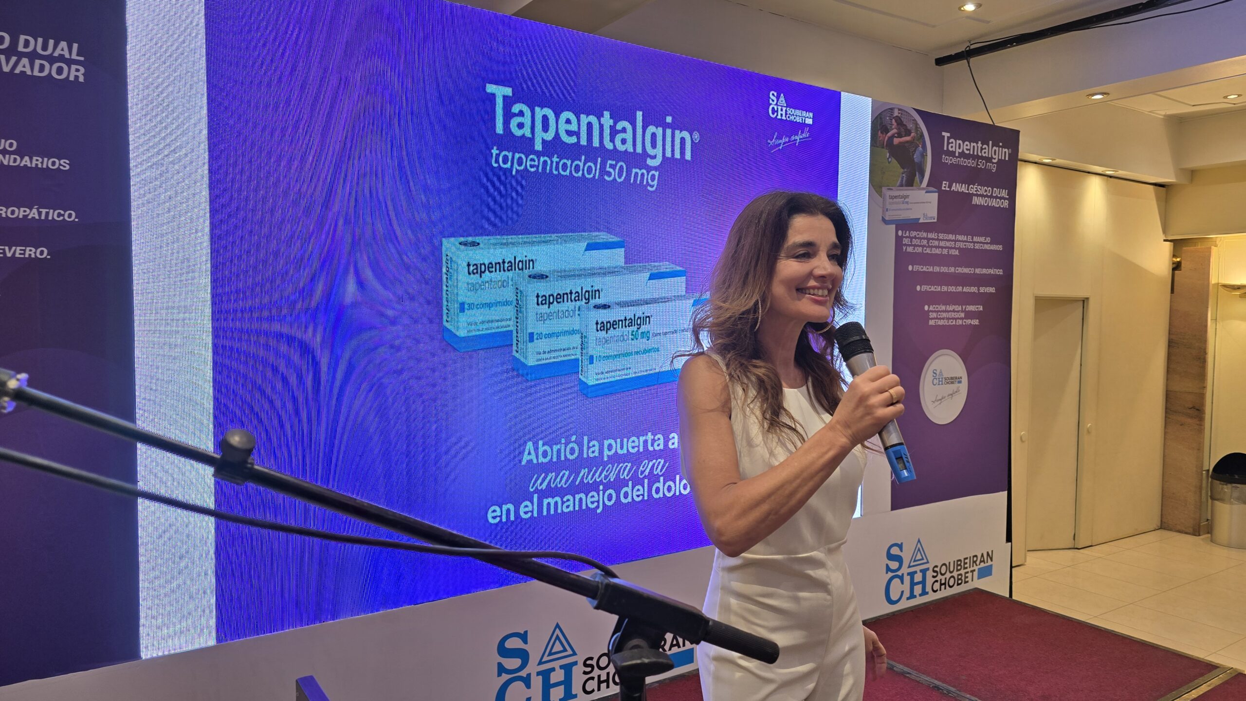 Verónica Varano condujo la presentación de Tapentaglin, un novedoso analgésico 2