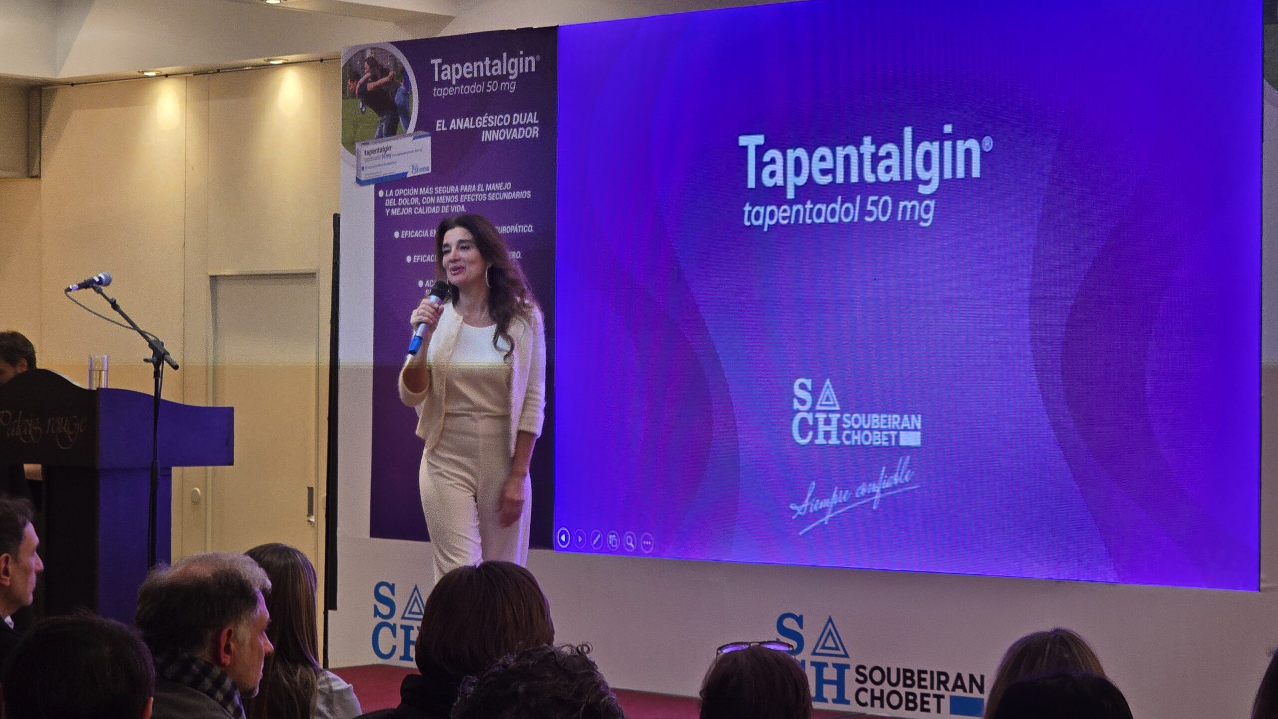 Verónica Varano condujo la presentación de Tapentaglin, un novedoso analgésico 6